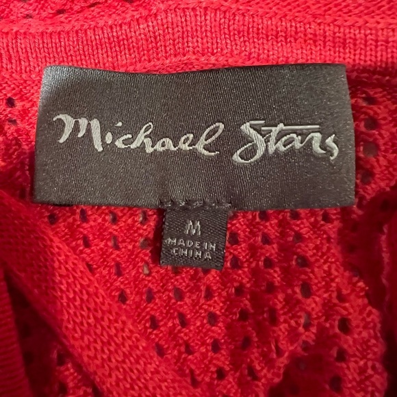 Michael Stars Open Knit Hooded Cotton/silk Blend Sweater Size Medium - Picture 7 of 9